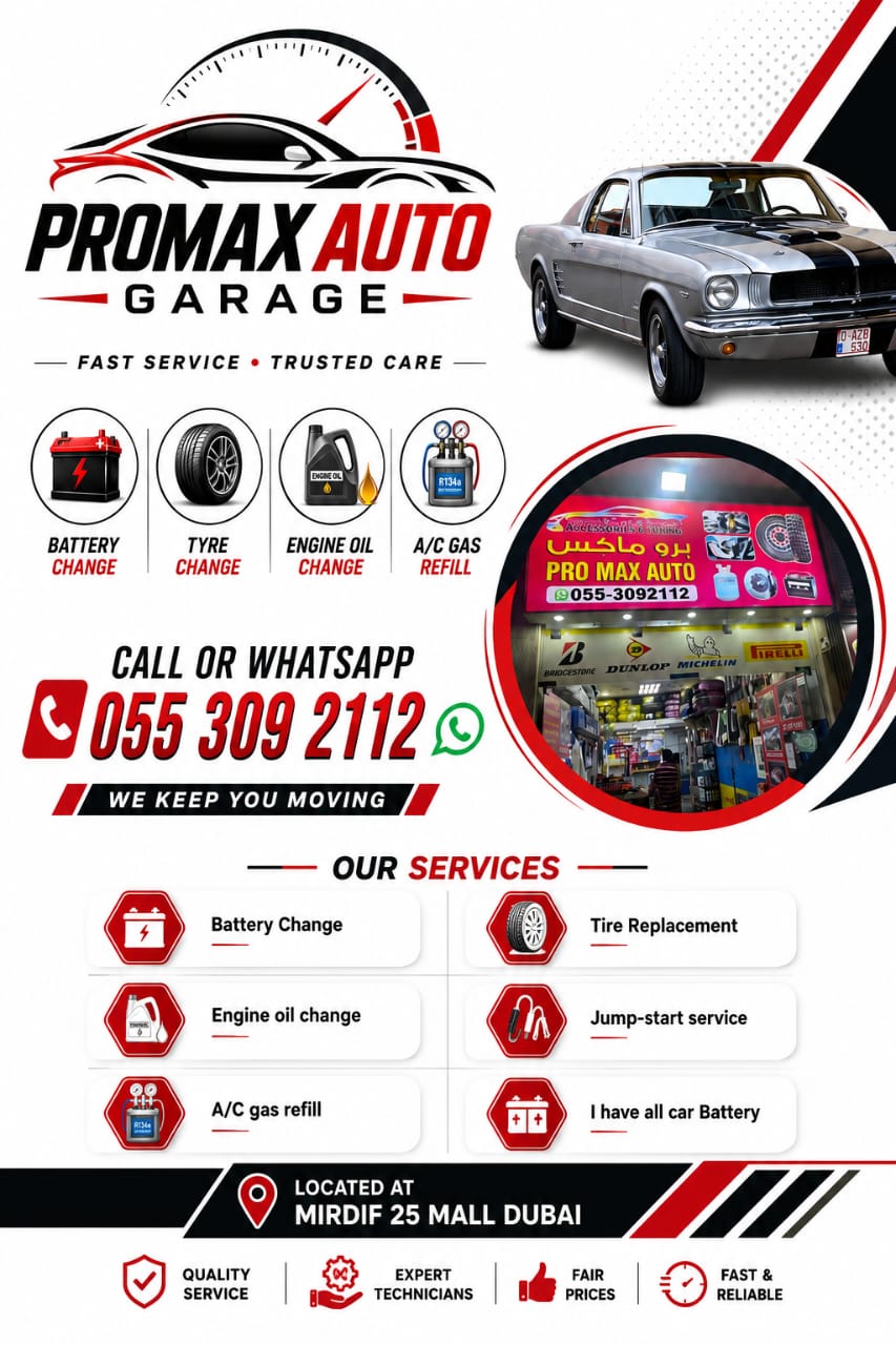 Car Battery Replacement Dubai